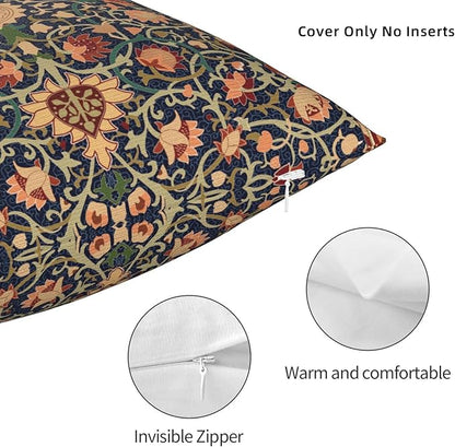 William Morris Vintage Floral 16x16 inches Throw Pillow Covers Cushion Covers for Couch Home Bed Living Room Decorative Pillow Cases