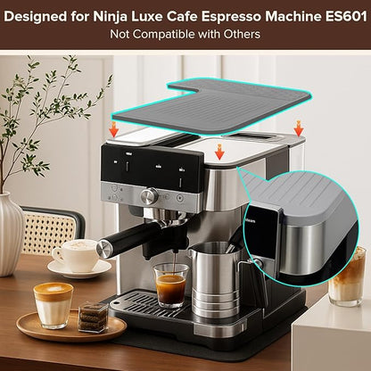 Top Mat for Ninja Luxe Cafe Espresso Machine ES601 ES701, Protects Top Surface, Anti-scratch, Easy to Clean, Heat Resistant, Non-Slip Silicone Coffee Machine Mat for Ninja Luxe Cafe Accessories, Gray