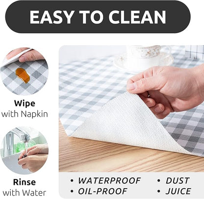 RAY STAR 18X96 Inch Shelf Liner for Kitchen Cabinets, Non-Adhesive Cabinet Liner Washable, PVC Drawer Liner for Dresser Non-Slip Bathroom (Plaid)(2 Roll)