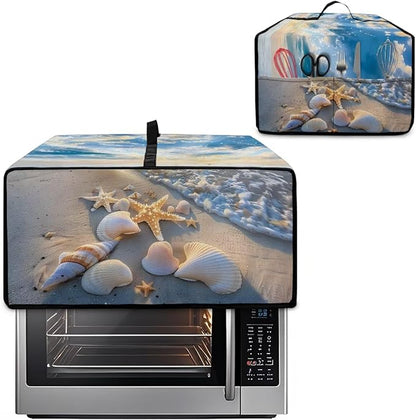 Air Fryer Toaster Oven Cover, Dust-Proof Small Kitchen Appliance Cover with Pockets, Kitchen Baking Accessories, M, 16.5 x 20.5 x 10 Inches, Beach Sea Shell Whelk Print