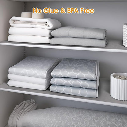 Shelf and Drawer Liner for Kitchen Cabinets Non-Adhesive, Strong Grip Non-Slip Thickened Cabinet Liners for Shelves, Waterproof Mats for Dresser Cupboard, Pure Gray, 12 in x 30 Feet