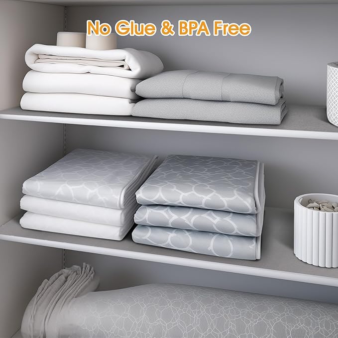 Shelf and Drawer Liner for Kitchen Cabinets Non-Adhesive, Strong Grip Non-Slip Thickened Cabinet Liners for Shelves, Waterproof Mats for Dresser Cupboard, Pure Gray, 17 in x 10 Feet