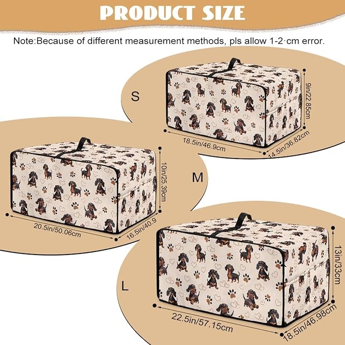 Dachshund Dog Heart Paw Print Toaster Oven Cover with Storage Bags Waterproof Dust Cover for Microwave Oven Polyester-Linen Fabric Small Appliance Dust Covers Fits Most Microwaves, S