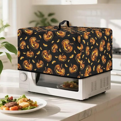 Microwave Oven Dust Cover, Halloween Pumpkin Protective Dust Cover for Microwave Oven Multifunction Greaseproof Covers Kitchen Protector Kitchen Accessories for Microwaves Ovens