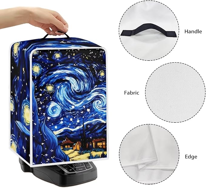 Starry Night Print Coffee Maker Cover – Dust Protection Stain Resistant Washable Appliance Cover Kitchen Decoration Gifts For Coffee Lovers