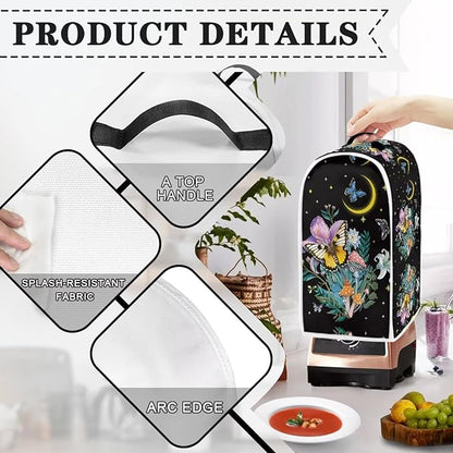 Butterfly Moon Print Blender Cover Kitchen Blender Dust Covers Food Processor Dust Cover Stand Mixer Case Coffee Maker Appliance Cover for Home Kitchen Indoor