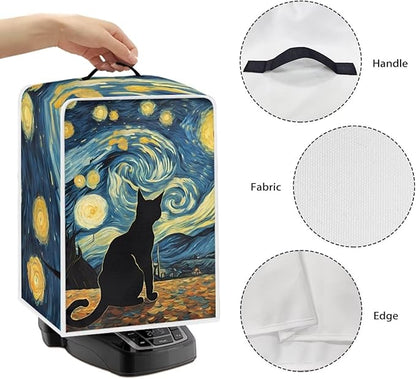 Starry Night Cat Print Coffee Machines Covers - Dust Resistant Protective Covers For Coffee Makers, Blender, Mixer, Juice Machine - Dust Proof, Washable