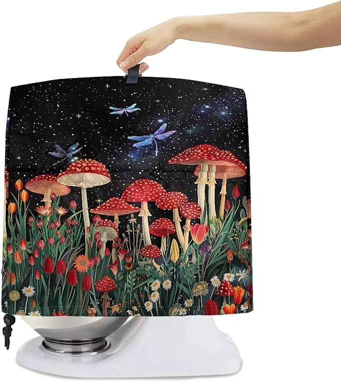 Mushroom Dragonfly Mixer Covers Stand Mixer Dustproof Cover Compatible with Kitchen Aid Mixer Washable Stand Mixer Covers for 4.5-5 Qt Mixer