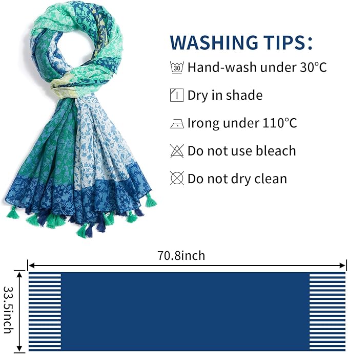 Scarf for Women Lightweight Soft Floral Leopard Printed Scarves Fall Winter Fashion Shawl Wrap with Fringe
