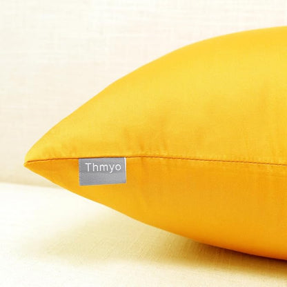 4-Pack 100% Cotton Comfortable Solid Decorative Throw Pillow Case,Thmyo Square Cushion Cover Pillowcase Sublimation Blank Pillow Covers DIY Throw Pillowcase for Sofa Couch(26x26 inch/ 66x66cm,Yellow)