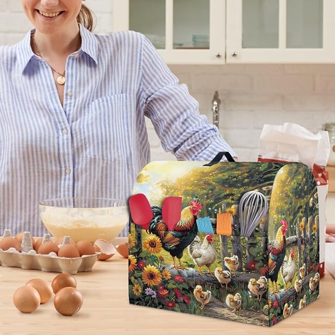Stand Mixer Cover Waterproof Mixer Dust Cover Fits All Tilt Head & Bowl Lift Models Rooster Sunflower Kitchen Aid Mixer Covers Protector Dust Covers