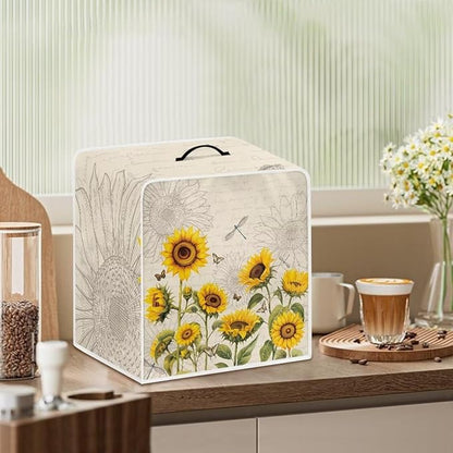 Mumeson 04-Sunflower Coffee Maker Cover Dustproof Waterproof Fabric Small Kitchen Appliances Covers Stand Mixer or Coffee Machine Fingerprint Protection Cover