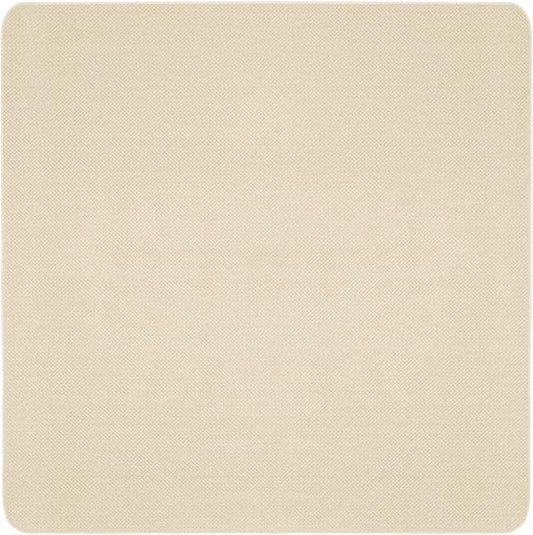 House, Home and More Skid-Resistant Carpet Indoor Area Rug Floor Mat - Ivory Cream - 6 Ft X 6 Ft - Non Slip Rubber Backing, Stain Resistant, Dog Friendly, Living Room Bedroom Kitchen Entryway
