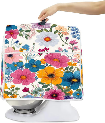 Mixer Dust Cover for 6-8 Qt Stand Mixer, Cloth Cover with 2 Storage Pockets for Stand Mixer Protective Covers Large for 6-8 Quart Mixer