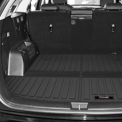 Custom for 2016-2020 Kia Sorento 7 Seat Cargo Mats Trunk Liner with 3rd Rear Seat Backrest Mats All Weather TPE Protection Mat Accessories (for 2016-2020 Kia Sorento)