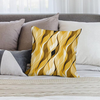 Yellow Throw Pillow Covers Abstract Ombre Yellow and Grey Striped Decorations for Bedroom Living Room Farmhouse Sofa Pillows Bed Couch 20x20 Inch