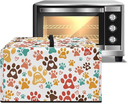 Microwave Oven Dust Cover, Dog Paw Polyester Dust Cover for Microwave Oven for Most Microwaves Oven Cloth Covers Waterproof Microwaves Dusts Covers Anti-Scratch Washable