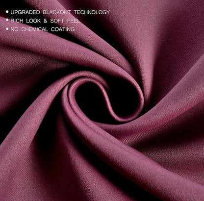 MIUCO Room Darkening Grommet Blackout Curtains for Livingroom Curtains Panels Set of 2 52x63 Inch Aubergine, Bonus 2 Tie Backs Included