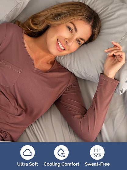 Extra Deep Pocket Full Sheets - 4 Piece Breathable & Cooling Bed Sheets - Hotel Luxury Bed Sheet Set - Soft, Wrinkle Free & Comfy - Easily Fits Extra Deep Mattresses - Deep Pocket Light Grey Sheets