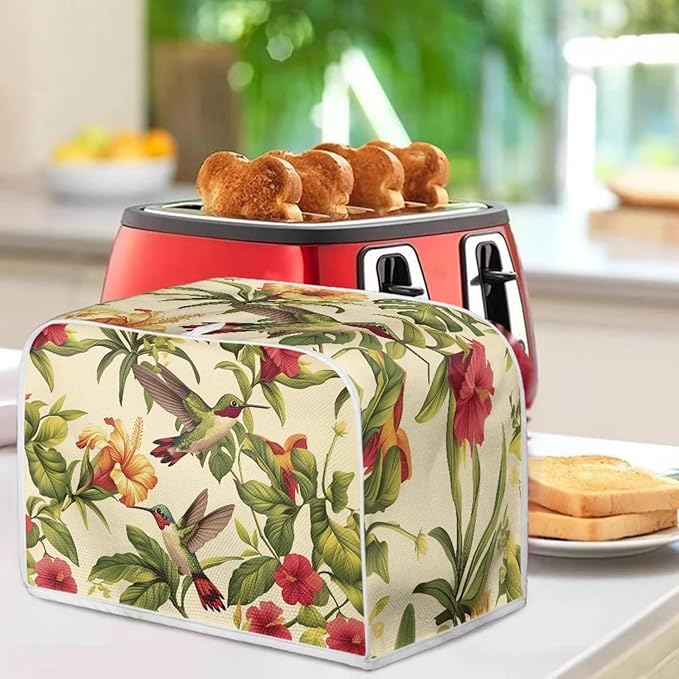Hummingbird Dust Cover for Kitchen Blender, Toaster, Bread Maker & More - Washable, Flower Print, Dustproof Appliance Protection