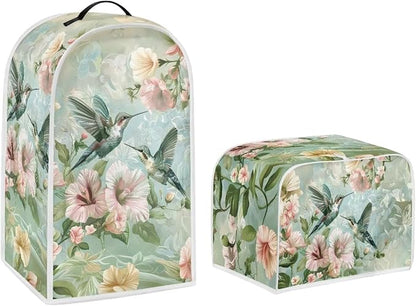 Hummingbird Dust Cover Kitchen Blender Covers Flower Washable Toaster Oven Dustproof Cover Anti Fingerprint Protection Set