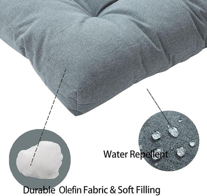 FUNHOME Outdoor Bench Cushion 48 x18 inch with Non-Slip Grips,Water Resistant Porch Swing Cushion,Bench Pillow Pads,Tufted Cushions for Patio Garden Furniture,48" Seat Cushions(Dark Gray)