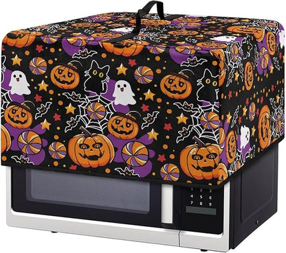 Microwave Oven Grill Cover, Halloween Pumpkin Waterproof Heat-Resistant Anti-Scratch Protective Cover Case for Countertop Microwave Oven Stylish Microwaves Ovens Covers