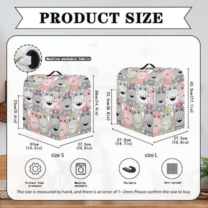 Cartoon Baby Hippo Mixer Covers Dust Mixer Covers for Stand Mixer Kitchen Counter Mixer Parts & Accessories Decor for Kitchen Kid Mixer Cover