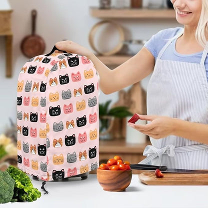 Cute Cats Pattern Blender Dust Cover Stand Mixer or Coffee Maker Appliance Covers with Drawstring, Anti Fingerprint Polyester Dust Proof Stain Resistant Blender Cover for Home Kitchen