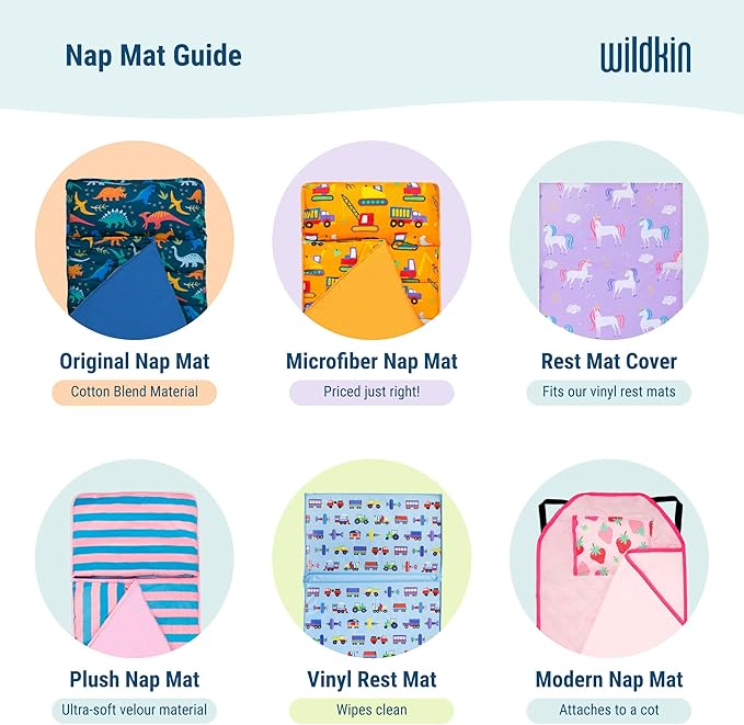 Wildkin Kids Microfiber Nap Mat – Soft Sleep Mat with Pillow, Ideal for School & Travel - Out of This World
