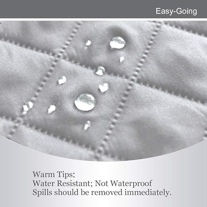 Easy-Going 4 Seater Sofa Slipcover Reversible Sofa Cover Water Resistant Couch Cover with Foam Sticks Elastic Straps Furniture Protector for Pets Children Dog (XX-Large, Light Gray/Light Gray)