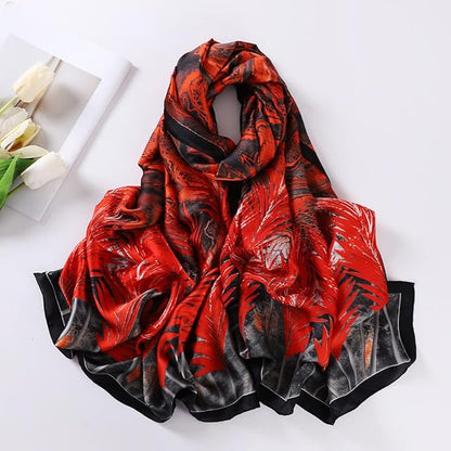 Fashion Scarves Scarf 100% Silk Feeling Scarf Silk Like Scarves Long Lightweight Sunscreen Shawls for Women