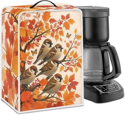 Coffee Maker Cover with Handle Maple Cardinal Dust Protection Washable Foldable Christmas Appliance Cover