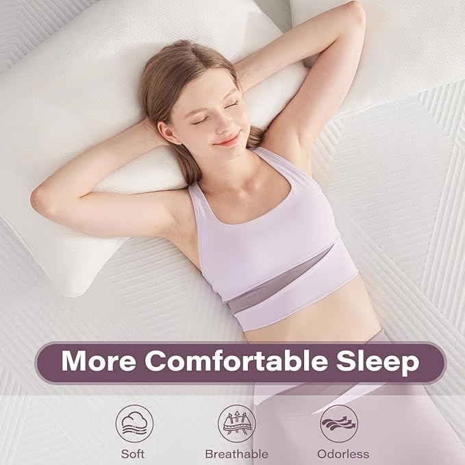 2 Inch Memory Foam Mattress Topper Queen Size with Removable Soft Cover Ventilated Breathable Cooling Mattress Pad Bed Topper for Back Pain and Pressure Relief, CertiPUR-US Certified
