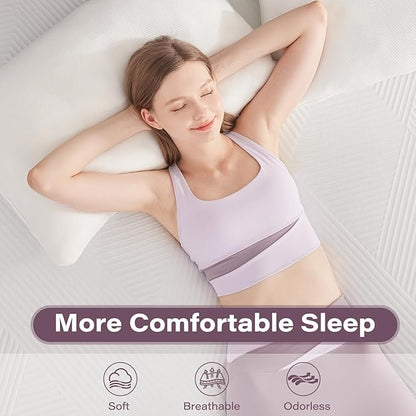 3 Inch Memory Foam Mattress Topper Twin Size Ventilated Breathable Cooling Mattress Pad with Removable Soft Cover Portable Bed Topper for Back Pain and Pressure Relief, CertiPUR-US Certified