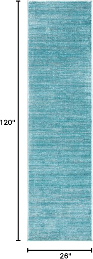 SAFAVIEH Vision Collection Runner Rug - 2'2" x 10', Aqua, Modern Ombre Design, Non-Shedding & Easy to Clean, Ideal for Foyer, Hallway, Bedroom (VSN606B)