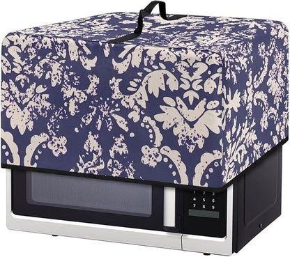 Microwave Oven Universal Dust Cover, Vintage Pattern Waterproof Polyester Fabric Dust Cover Heat-Resistant Air Fryer Dust Cover Appliance Airfryer Dust Jacket