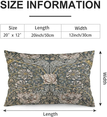 Pimpernel William Morris Throw Pillow Covers 12x20 Inch Aesthetic Pillow Velvet Decorative Pillowcase Home Decor Living Room Cushion Case for Bed Sofa Couch
