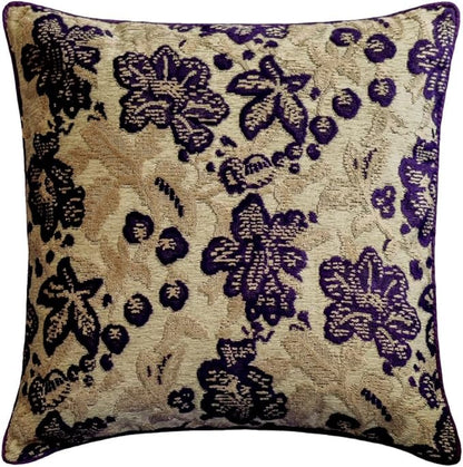The HomeCentric King/Queen/Twin Purple Designer CA King 86"x18" Bed Runner Without Pillow Cover, Floral, Velvet Bed Scarf on Velvet Fabric - Plum Petal