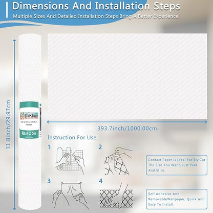 Self-Adhesive Shelf Liner Kitchen Liner, Waterproof Backed Paper Easy Peel and Stick Contact Liner Without Residue for Decor Your Desk Surface, Kitchen Countertops (Clear, 11.8 x 393.7 inches)