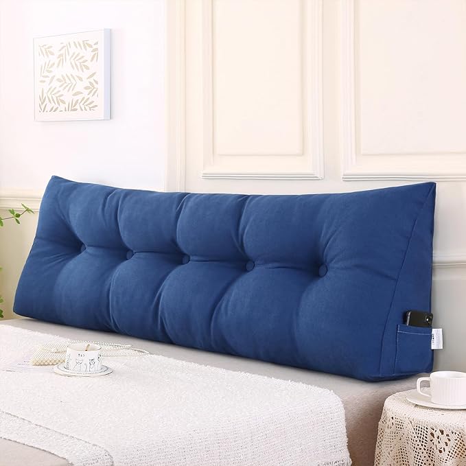 SAMTY Triangular Wedge Pillow headboard California King Size for Couch Large headboard Pillow with Removable Cover Back Rest Pillows for Sitting up in Bed