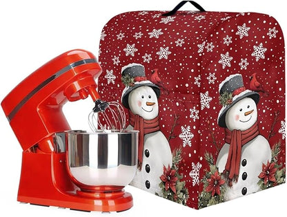 Stand Mixer Cover Dust Covers for 4.5qt-5qt Stand Mixer Protector Compatible with 4.5-5 Quart Kitchen Aid Mixer Christmas Xmas Snowman Snowflake Print