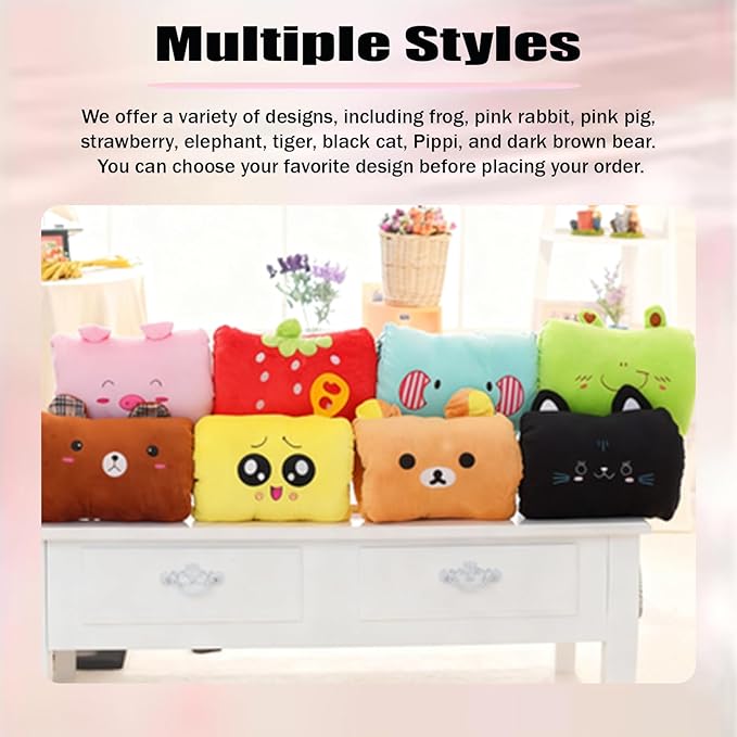 Kids Cartoon Hand Pillow Hand Warmer,Multifunction Home Animal Doll Plush Muffs Cartoon,Soft Cotton,for Napping,Travel Essentials (model5)