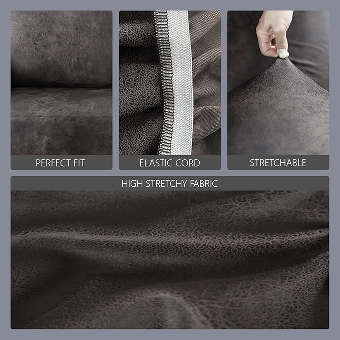 molasofa Leather Like Stretch Futon Slipcover Armless Futon Bed Sofa Cover Furniture Protector with Elastic Bottom, Soft and Washable Futon Cover for Sofa Bed Stay in Place（X Larger，Khaki）