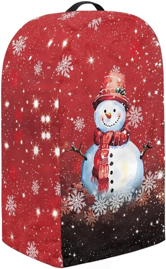Christmas Blender Dust Cover Stand Mixer or Coffee Maker Appliance Covers with Drawstring, Anti Fingerprint Dust Proof Stain Resistant Blender Cover for Kitchen, Cute Snowman Print