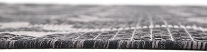 Unique Loom Outdoor Trellis Collection Area Rug (9' x 12' Rectangle, Black/ Ivory)