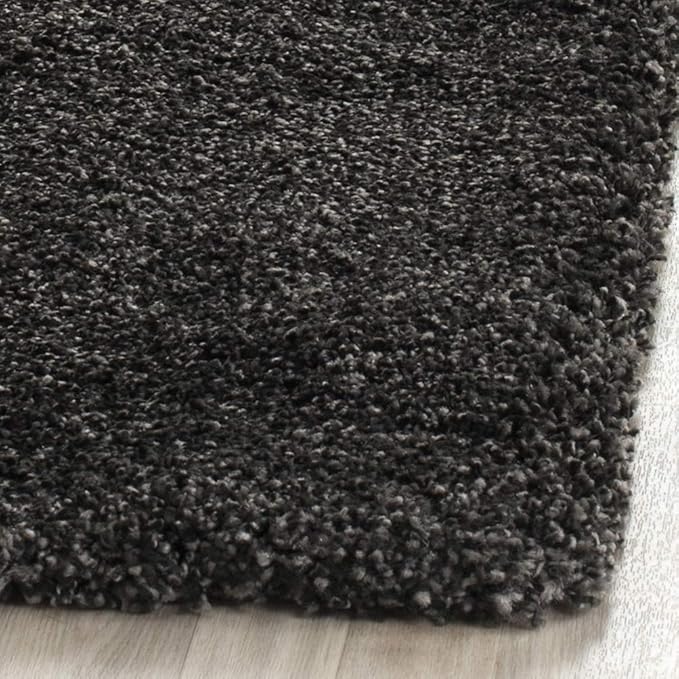 SAFAVIEH Milan Shag Collection Runner Rug - 2' x 12', Dark Grey, Solid Design, Non-Shedding & Easy Care, 2-inch Thick Ideal for High Traffic Areas in Living Room, Bedroom (SG180-8484)