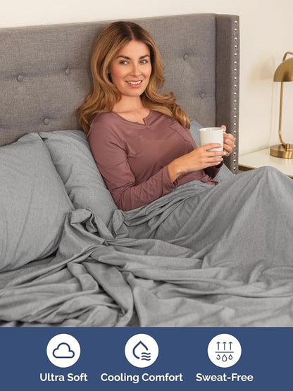 Extra Deep Pocket Cal King Sheets - 4 Piece Breathable & Cooling Bed Sheets - Hotel Luxury Bed Sheet Set - Soft, Wrinkle Free & Comfy - Easily Fits Extra Deep Mattresses - Heathered Grey Sheets Set