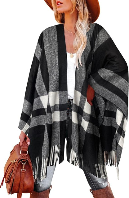 Breezy Lane Women's Shawl Wraps Warm Poncho Ruana Wrap Cardigan