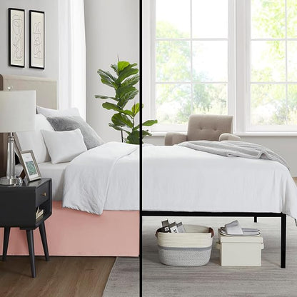 Nestl Taupe Bed Skirt Queen Size - Queen Bed Skirt 14 Inch Drop - Brushed Microfiber Bed Skirts - Hotel Quality Pleated Bed Skirt - Shrinkage & Fade Resistant